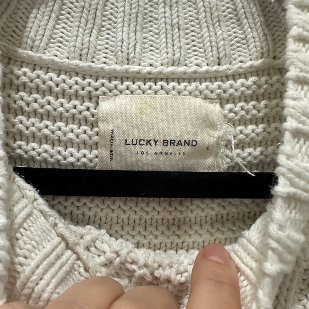Lucky Brand 100% cotton Women's textured Turtleneck Sweater size large - Picture 6 of 9